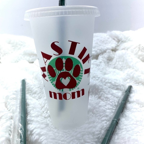 Valentine Day Mastiff MOM Starbucks 24ozTumbler